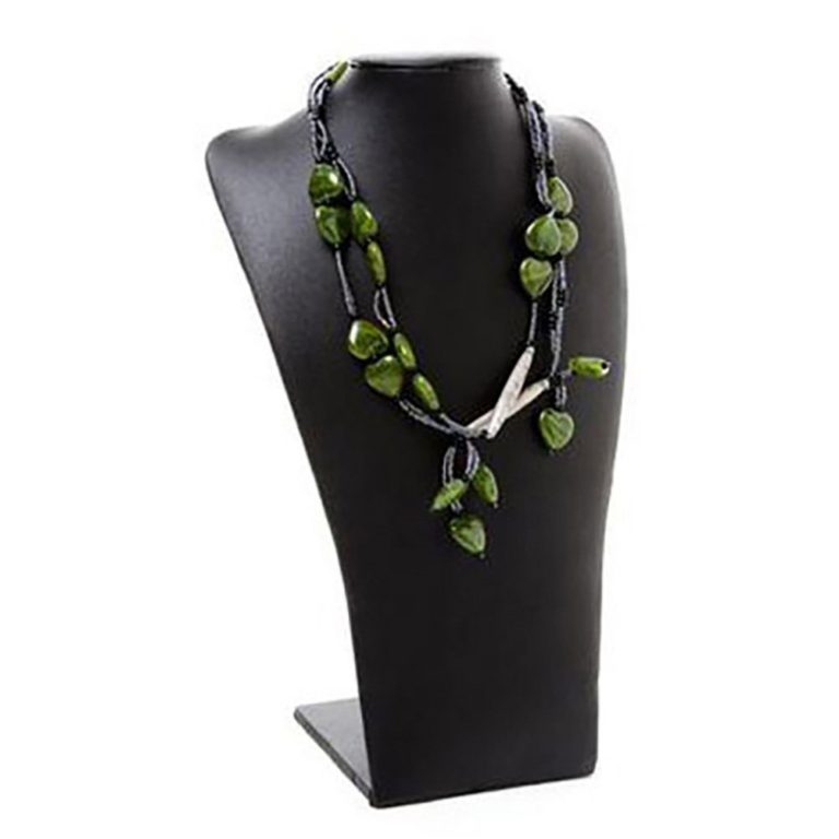 Grand Buste Porte-bijoux Décoré Fleurs - Présentoir à Bijoux Vintage Et Romantique